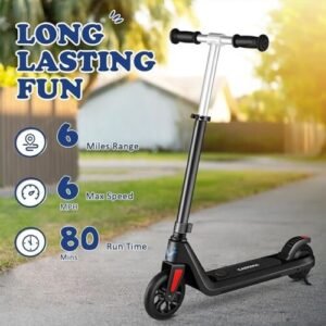 Caroma 120W Electric Scooter, Black Foldable Scooter for Boys & Girls