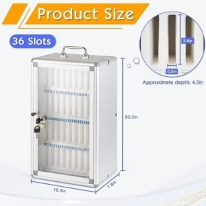 36 Slots Aluminum Alloy Pocket Chart Storage Cabinet for Cell...