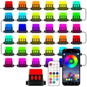 Outdoor Ground Lights, Multicolor RGB Pathway Lights with Warm White, IP65