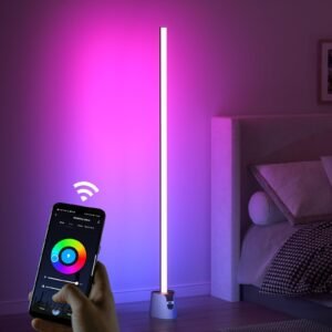 RGBCW Floor Lamp LED Smart Corner Lamp, 2.4Ghz Wifi 24 Watts, App Control