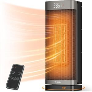Space Heater Indoor With Remote, 1500W PTC Electric Heater, 60°Oscillating