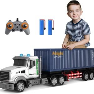 Remote Control Semi Truck with Trailer - 23.6 Inch 9-Channel RC Semi Truck Toy f