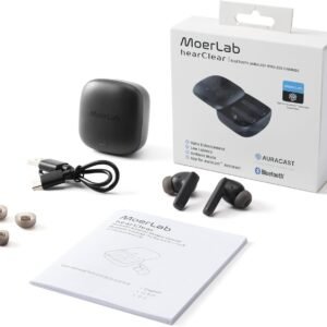 Auracast Solution Bundle Kit: 1 MoerDuo & 2 hearClear Earbuds Bundle-Seamless Bl