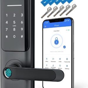 Keyless Fingerprint Smart Door Lock and Handle - Keypad Entry, Electronic Pas...