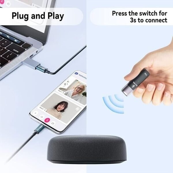 Conference Speaker and Microphone, USB Speakerphone w/Muteable/65ft Wireless - Image 3