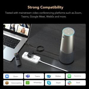C46 4K Video Conference Webcam, 8MP CMOS/AI Auto-Framing/5x Zoom/120° Ultra-Wide