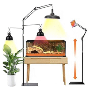 msgglun 74" Retractable Reptile Lamp Stand with Tray, Hang 6.6 Lbs Very Sturd