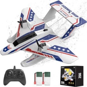 RC Plane For Water Land & Air Aircraft 3Ch Remote With 2 Batteries 2.4Ghz Blue B