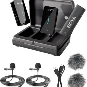 BOYA Wireless Lavalier Microphone for Android USB-C Phone by-XM6 K6 Noise Cancel