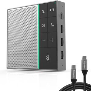 Conference Speaker with Hub, USB Speakerphone for Conference Calls, 360° Confere