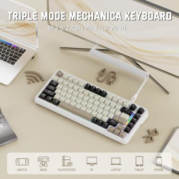 ATTACK SHARK M86 75% Mechanical Gaming Custom Keyboard,Gasket Mount,Hot Swappabl - Image 3
