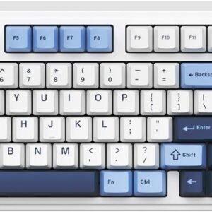 NACODEX Ajazz AK980 Blue White Wireless Mechanical Gaming Keyboard,Tri-Mode BT5.