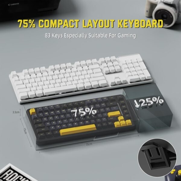 ATTACK SHARK M86 75% Mechanical Gaming Custom Keyboard,Gasket Mount,Hot Swappabl - Image 8