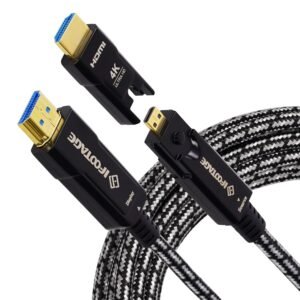 IFOOTAGE 4K HDMI to Displayport Cable, Fiber Optic HDMI Cable with HDMI Adapter,
