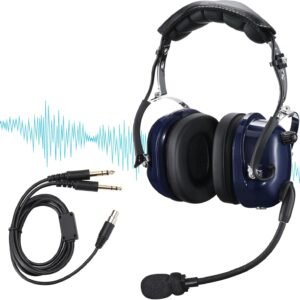 Radioddity AH200 General Aviation Headset with Mic, 24dB Noise Reduction, Adjust