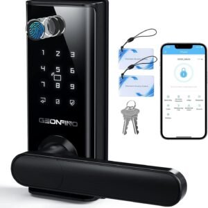 Smart Door Lock 6-in-1 Door Lock with Handle, Electronic Door Locks for Front Do