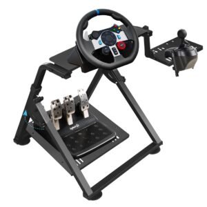 Racing Wheel Stand, Adjustable & Foldable Steering Wheel Sim Racing Stand for Lo
