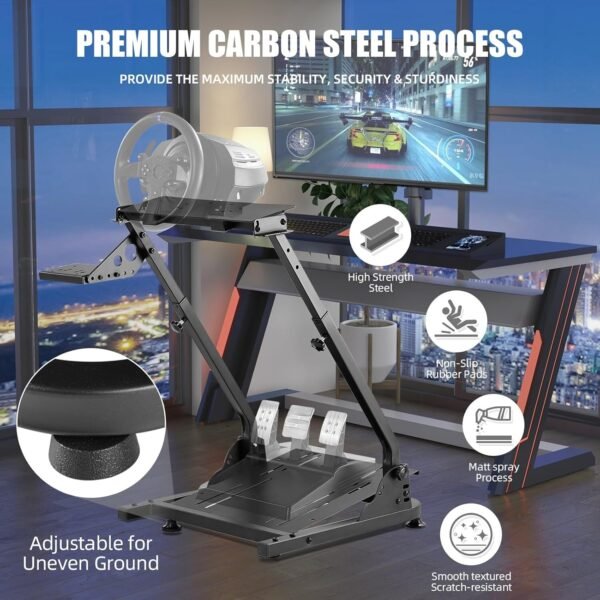 Racing Wheel Stand，Height Adjustable Steering Wheel Stand Racing Simulator logi - Image 3