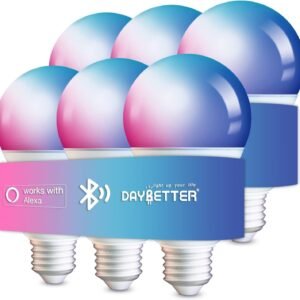 6 Pack Smart Alexa Light Bulbs, App Control Compatible with Alexa Only, RGB Led