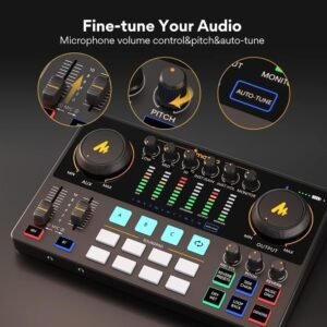 Podcast Equipment Bundle with Audio Interface and XLR Condenser Microphone Set