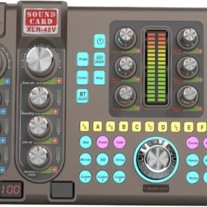 Audio Interface with 48V Phantom Power, Noise Reduction, Customize Sound Pads fo
