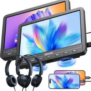 2x 10.5" Dual Screen Car DVD Player Portable Battery USB with Headsets