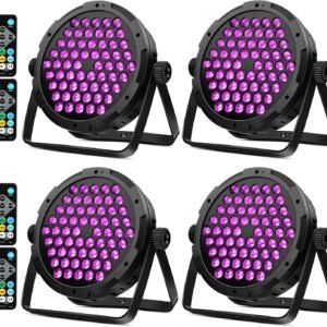 60LED Stage Par Lights 4Pack: 90-Watts RGB Color Changing - Sound Activated R...