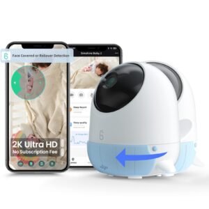 Simshine Smart Baby Monitor WiFi Smartphone AI Cry Soothing Lullaby