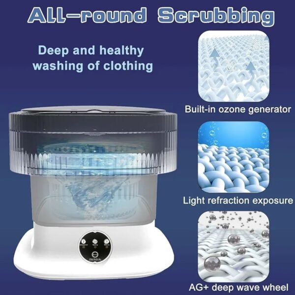 Portable Washing Machine,11L Mini Washer with Foldable Design, Small Folding - Image 3