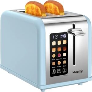 2 Slice Toaster Touch Screen 1.5" Wide Slot, Stainless Steel Smart Bread