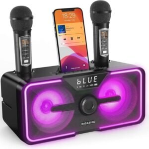 Bluetooth Kareoke Speaker With 2 Wireless Microphones