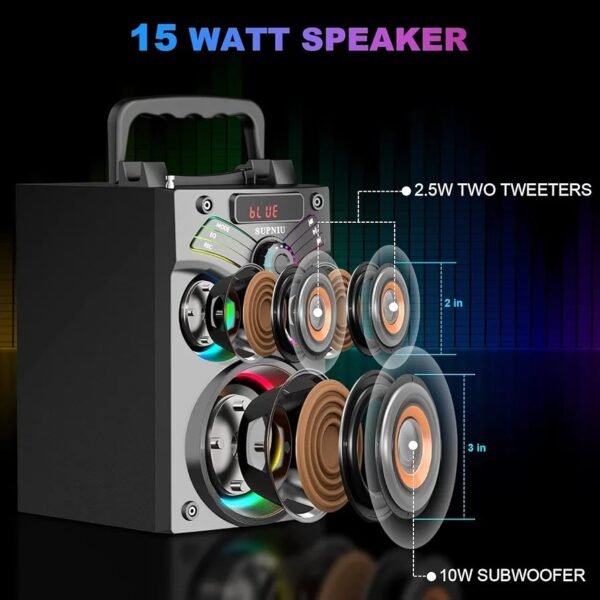 Portable Bluetooth Speaker With LED Lights - Image 3