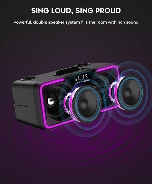 Bluetooth Kareoke Speaker With 2 Wireless Microphones - Image 2