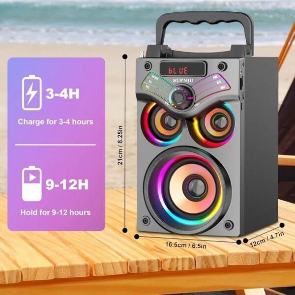 Portable Bluetooth Speaker With LED Lights - Image 5